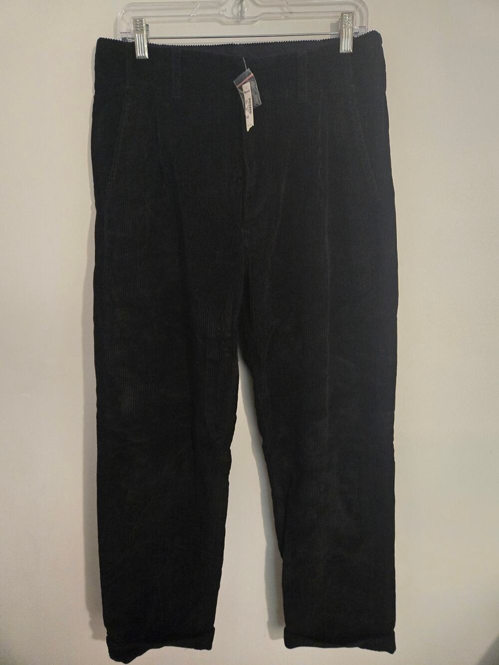 NWT Madewell Pleated Trousers in Corduroy size 30x30 black mens style NZ966.